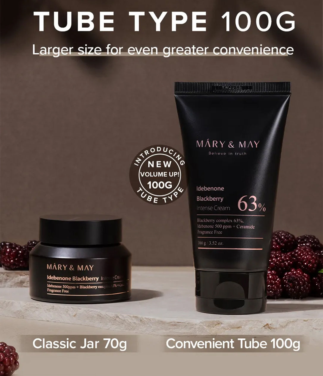 Mary&May - Idebenone Blackberry Intense Cream Tube - 100g