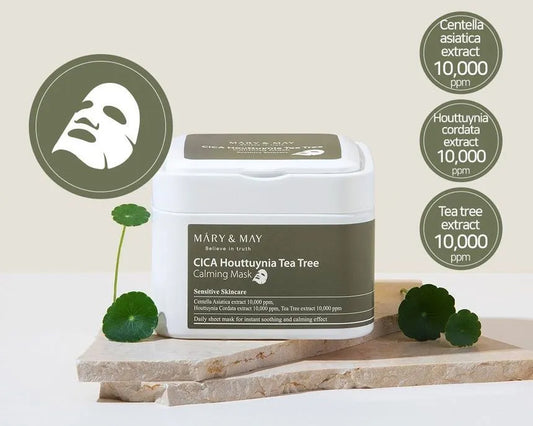 Mary&May - Cica Houttuynia Tea Tree Calming Mask - 30 sheets